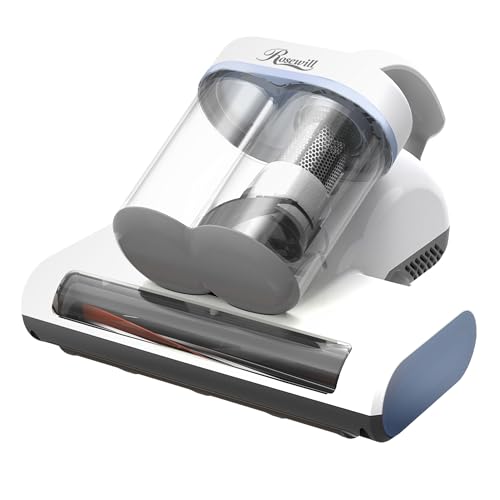 Rosewill Mattress Vacuum Cleaner: UV-C Light & High Heating Tech, 350W 13Kpa Strong Suction, Deep Cleaning Bed Handheld Vacuums for Sofa/Bed/Pet Hair - Corded (Sky Blue)