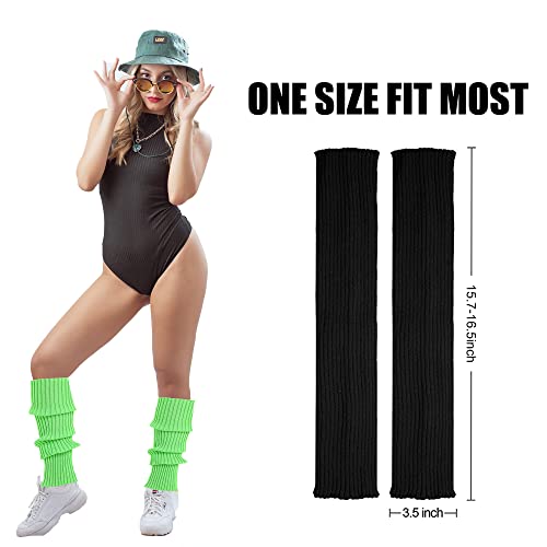 Image of DOOVID Leg Warmers for Women 80s Ribbed Knit Leg Warmer Yoga Party Sports Long Socks