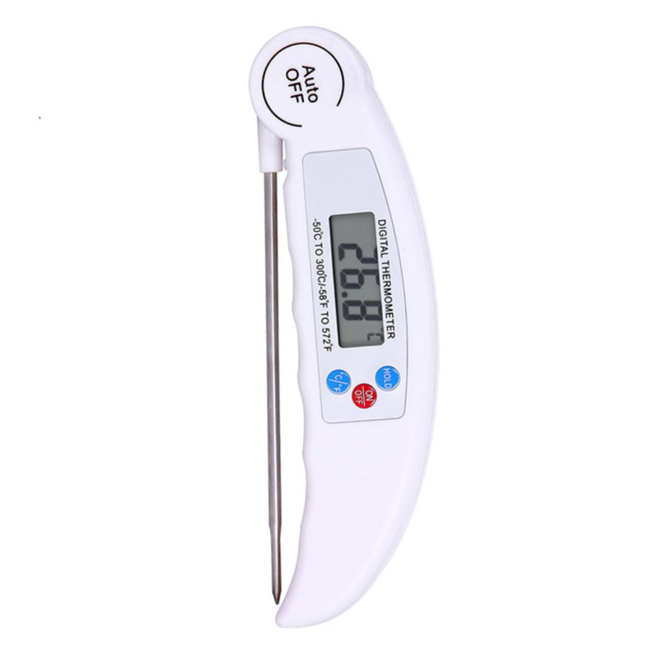 KICHOUSE Folding Digital Meat Thermometer for Kitchen Use Accurate Food Temperature Probe for Baking BBQ and Cooking Lightweight Portable Thermometer