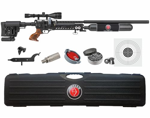 Hatsan Factor Sniper Long .25 Caliber PCP Side-Lever Air Rifle with Wearable4U Pellets and Targets and Scope Bundle