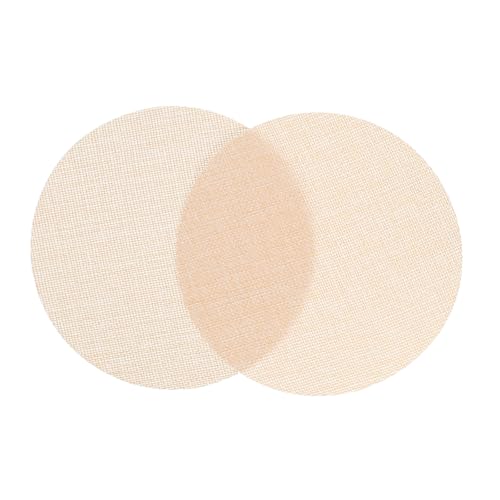 Image of HOMSFOU 2pcs Lampshade Diffuser: 6. 3 Inch Anti-glare Soft Light Diffuser For Ceiling Lamps - Cloth Lampshade with Stickers For Nursery Bedroom Living Room (khaki)