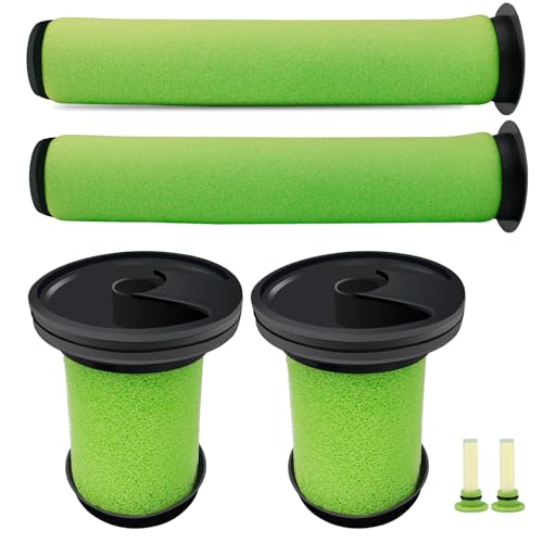 6 Pack Replacement Filters for Gtech Air Ram MK2/K9 & Multi MK2/K9 Washable Reusable Foam Filter Kit with 2 Freshener Cartridges Spare Parts ATF006