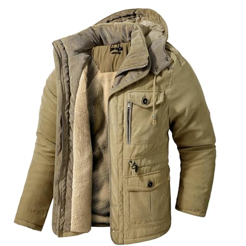 Parka à capuche épaisse vêtement d'extérieur homme casual