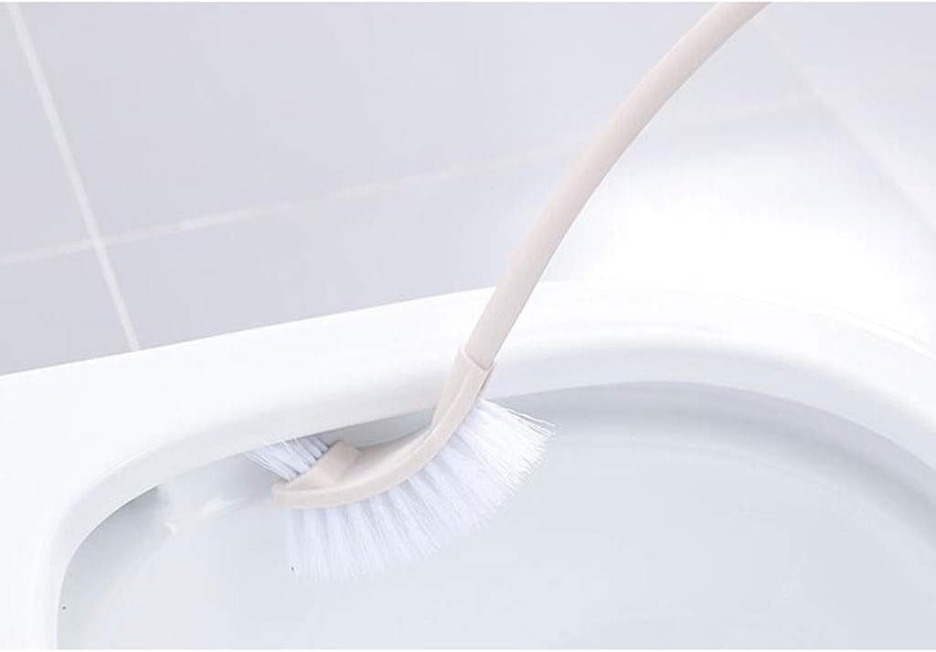 Szary zestaw szczotek toaletowych z długim uchwytem – trwała plastikowa szczotka toaletowa i środek do czyszczenia siedzeń, niezbędne akcesoria łazienkowe do bezproblemowego czyszczenia, stylowy szary