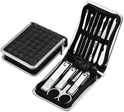 WONDER ME Stainless Steel Manicure Set Professional Nail Kit of Pedicure Tools Toe Clipper Box for Portable Care