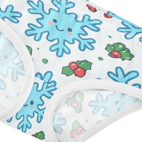 Girls' Training Panties Breathable Toddler Underwear for Toddler Christmas Snowflakes4