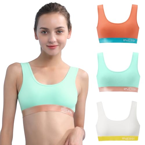 INNERSY BH Mädchen Teenager Bustier Baumwolle Sports Bra ohne Bügel...