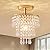 Modern Mini Crystal Chandelier, 3-Tier Raindrops Design Small Chandelier Light Fixture, Flush Mount Ceiling Light Fixture for Bedroom, Hallway, Living Room - E26 Base, Chandelier for Bedroom (Gold)