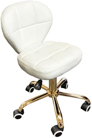 Taburete de bar con base dorada, estilo moderno de lujo, spa, pedicura, silla alta ajustable de 18.5 a 24.5 pulgadas de altura mejorada 2025 en