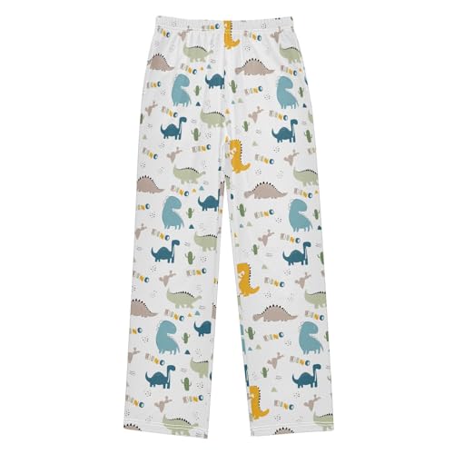 ZZXXB Dino Cacti Plant Boys Long Pants Soft Trousers Elastic Waist Kids Lounge Bottoms with Pockets S-XL