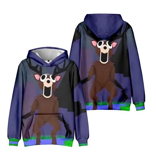 Axolotl Kids 99 Nights In The Forest Character Group Hoody Boys 99 Nights In The Forest 3D Figure Sweatshirt for Fans Gift (A 7-8years)