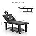 Heavy Duty Wide Stationary Massage Table Metal Frame PU Leather Spa Facial Professional Adjustable Massage Bed with Open-Chest & Headrest for Treatment Physical Therapy Tatoo Salon Equipment