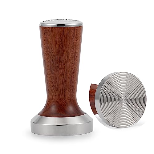 MHW-3BOMBER 58.35MM Espresso Coffee Tamper, Walnut Espresso Tamper with Stainless Steel Curve Base for 58mm Espresso Machines Portafilter, T5128