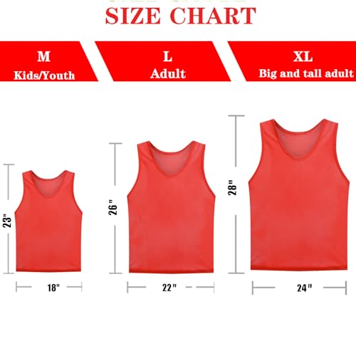 Image of Scrimmage Vests Pinnies Team Practice Jerseys for Kids,Youth and Adult Sports Soccer,Football,Basketball(12 Pack)
