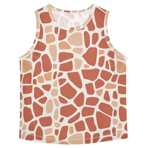 Boys Tank Top Shirts Colorful Giraffe Skin Print Sleeveless T-Shirts Crew Neck for Kids Clothing Children