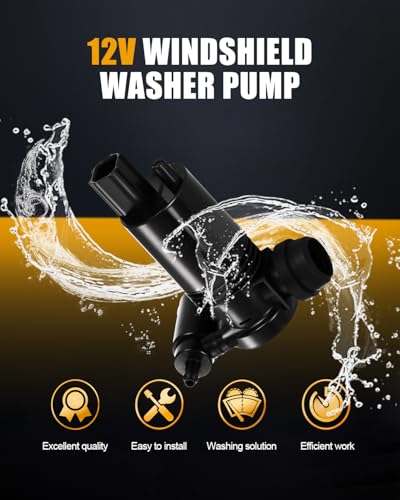 Image of ROADFAR Windshield Washer Pump Compatible for Chrysler Pt Cruiser 2001-2010 | Fit For Dodge For Caravan 2004-2007|For Jeep For Grand Cherokee 2005 2006|OEM:05143581AA|05093412AA|with Grommet