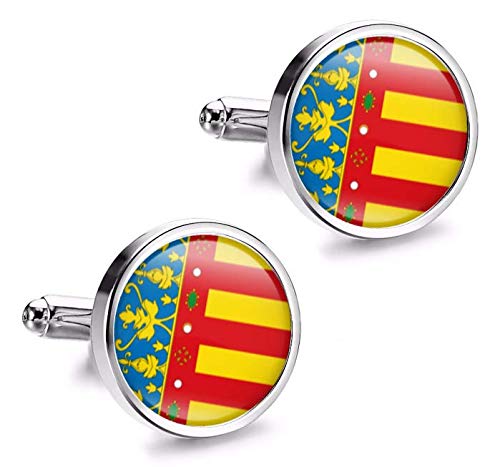 Gemelolandia Gemelolandia | Gemelos de Camisa Magglass Bandera de Comunidad Valenciana 16mm Gemelos Originales Para Camisas | Para Hombres y Niños | Regalos Para Bodas, Comuniones, Bautizos y Otros Eventos