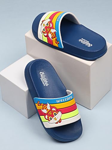 Image of URJO unisex-child Urjo Cubs Kid's Sliders /Slippers Lightweight Super Flexible Stylish Dailywear Sliders /Slippers Boy's & Girl's Slipper