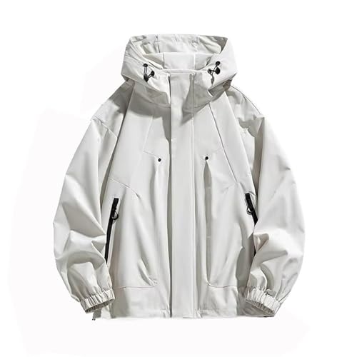 Windbreaker loose homme GUOYUXIAO veste imperméable légère abricot