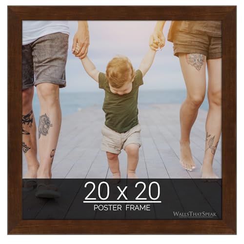 wallsthatspeak 20x20 Mocha Walnut Picture Frame for Puzzles Posters Photos or Artwork