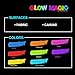 Glow Magic Fabric UV Paint Set - Set of 8 – Neon Textile Black Light Paints - Fluorescent Tie Dye Clothing Color – For Vibrant Glowing Art Projects - Easter Egg Painting 8 x 20 ml / 0.7 fl oz