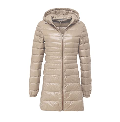 Doudoune longue en duvet femme kaki 3XL : finissez-en avec le froid hivernal