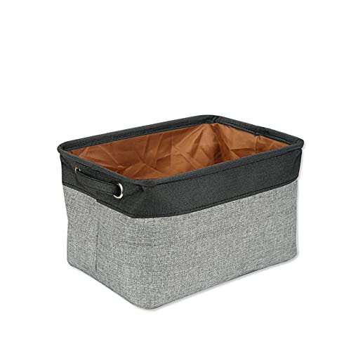 Lot de 3 boîtes de rangement pliables en coton et lin pour vêtements (noir gris) Cover