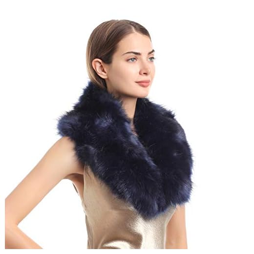 soul young para bufandas De piel de zorro falso de Mujeres de invierno(80cm,Azul)
