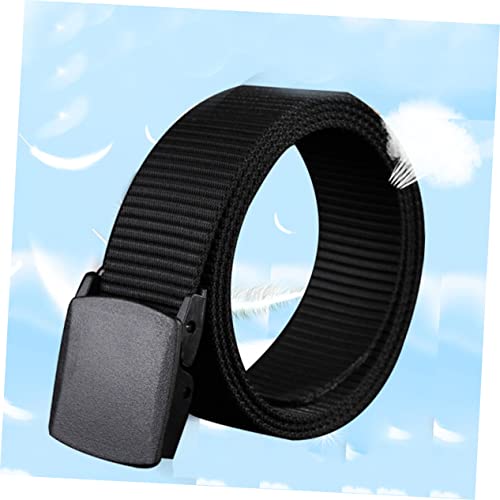 Mens Canvas Belt Lightweight Nylon Casual Belt Military Style Woven Men's Black Canvas3