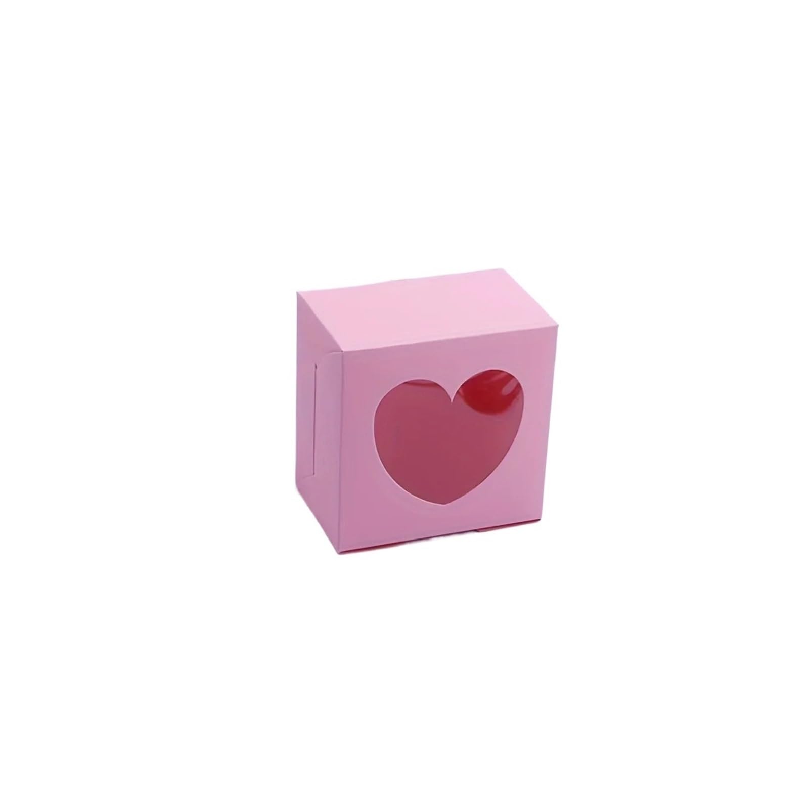 BTRYLDCFA Wedding Candy Box 10pcs Wedding Candy Box Used For Baking Cupcakes And French Pastry Muffin Boxes, With Transparent Window Opening Cupcake Box(Pink)