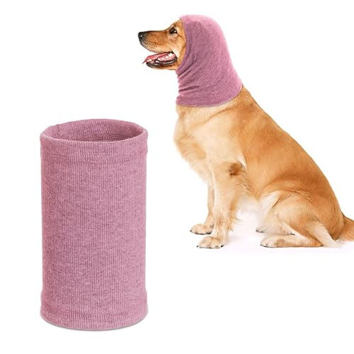 Image of Quiet Ears for Dogs, Rbenxia 1 Piece Dog Ear Cover Hoodies Dog Ear Muffs Headband Noise Ear Protection Warm Winter Ear Scarf (Pink, Medium)