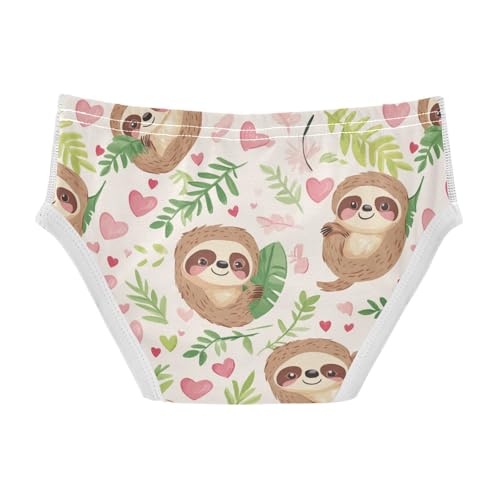 Wusikd Cute Sloths Hearts Boys' Underwear Cotton Boys Briefs Soft Toddler Underwear 2T2