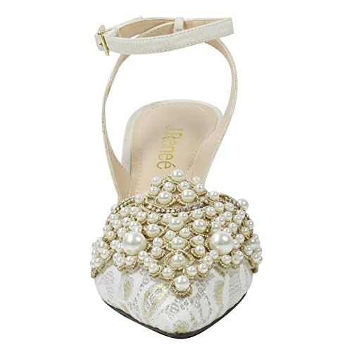 J. Renee Women's, Desdemona Pump Ivory White #TOP1