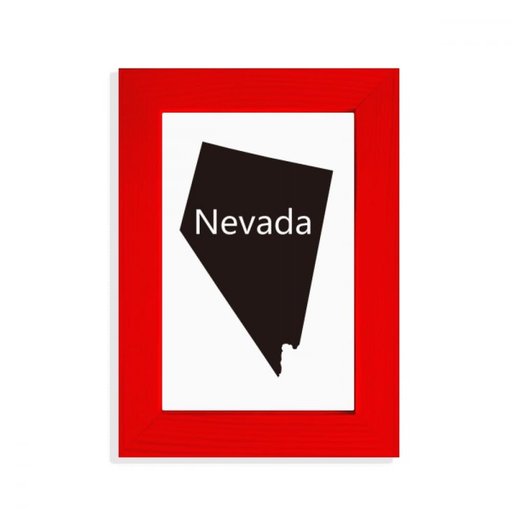 Carte du Nevada encadrée en rouge pour décoration murale de salon