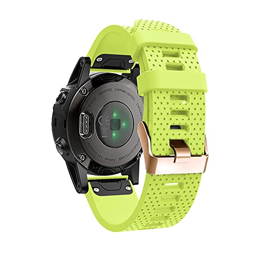 Bracelet 22mm facile à installer Garmin Fenix 6 silicone souple boucle rose