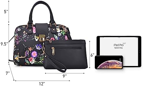 Dasein Women Barrel Handbags Purses Fashion Satchel Bags Top Handle Shoulder Bags Vegan Leather Tote Bags
