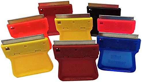 MINISCRAPER Original Mini Razor Scrapers, 8 Pack U.S. Made For Scraping Off Paint Decals Labels Stickers and Debris On a Variety Of Surfaces