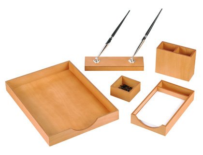 5 Piece Wooden Desk Set Cherry Red