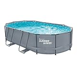 Pool oval - Active Frame Pool - Gartenpool Komplettset - Swimmingpool in Anthrazit 488x305x107cm Schwimmbecken Aufstellpool