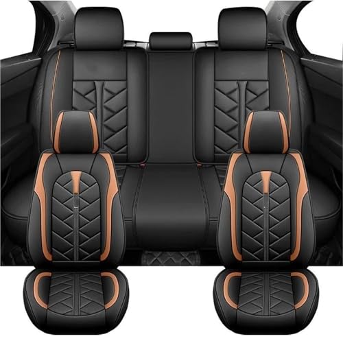 Housses de siège voiture universelles en cuir perforé respirant orange 5 places