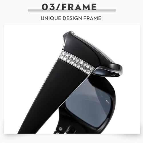 bullabulling Bling Rhinestone Y2K Wrap Around Sunglasses for Women Men Oval Fashion Trendy Sport Shades UV400 Eyeglasses3