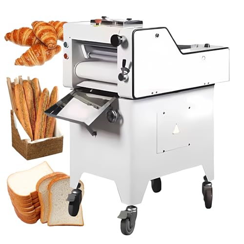 INTSUPERMAI Commercial Toast Bread & Croissant Dough Sheeter 2 in 1 Electric Roller Press Molding Machine & Auto Baguette Shaping Maker 1.06oz-42.33oz 110V