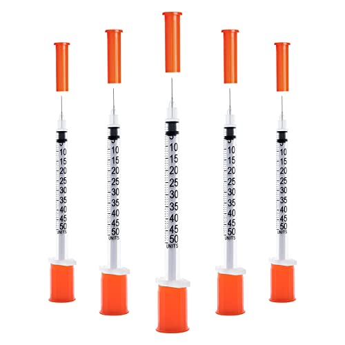 U-100 0.5cc 30g 5/16 (8mm) Syringe with Needle Individually Wrapped Pack of 20