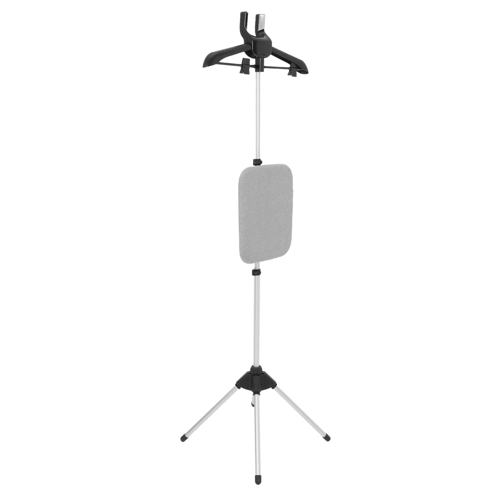 Alipis Supporto per Stiratrice Vapore Pieghevole Stendibiancheria Telescopico Asse da Stiro Integrato Staffa per Vestiti Base Stabile Quattro Gambe Adatto per Conservazione Compatta Casa
