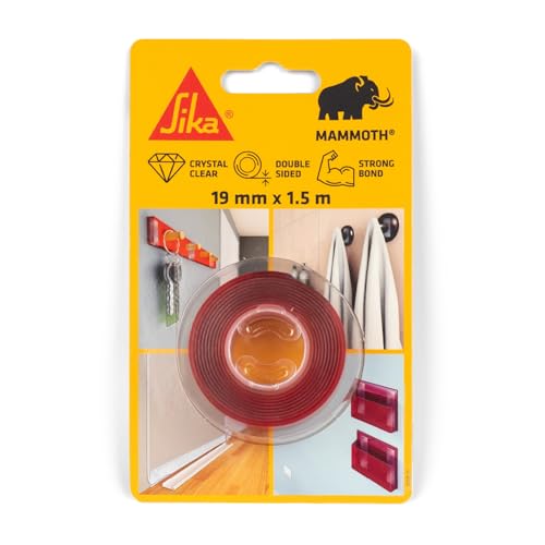 SIKA - Ruban adhésif double face extra fort et transparent - SikaBond Mammoth Crystal - Fixation...