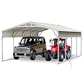 Quictent 20x20 FT Vertical Roof Metal Carport for 2 Cars, Upgrade Heavy Duty Steel Car Shelter for All-Weather, Reinforced Frame, for RV, Vehicles and Farm Equipment