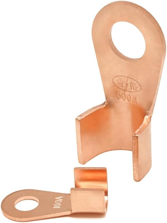 Wire Terminal OT Type 3A 5A 10A 20A 30A 40A 50A 60A 80A Red Copper Bare Nose Lugs Crimp Open Mouth Cable Connector Splice(500 Pieces,OT-30A)