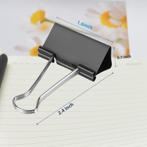 Image of Ufmarine 40 Pcs Large Binder Clips 1.6 inch Length, Binder Clips Large for Office Supplies