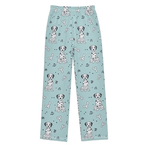 Pajama Bottoms, Cute Dalmatian Dogs Pattern Pajamas Pant Lounge Wear Sleep Long Pants Casual Sleepwear Pjs