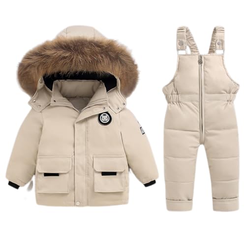Traje de Nieve Bebé 2 Piezas, Chaqueta y Pantalones, Blanco 2-3 Años